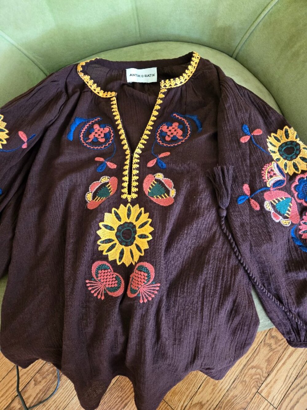 Antik Batik Peasant Blouse xs